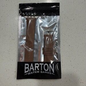 Barton Watch Bands Apple Watch Leather Strap Walnut Brown‎ 42mm LHQR New